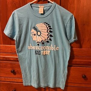Abercrombie & Fitch bright blue logo short sleeve T-shirt